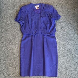 Talbots Petite Elegant Purple Women's Dress Vintage